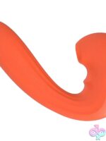 Red blended G-spot and clitoral air-pulse vibrator with dual motors by Dyso