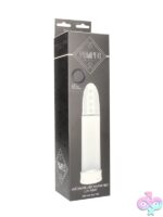 Clear transparent automatic rechargeable luv pump with silicone sleeve by Shots Toys
