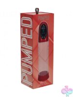 CyberPulse automatic pump metallic red with silicone sleeve by Shots Toys