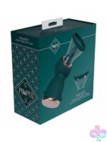 13-speed rechargeable automatic breast and vulva pump in forest green silicone by Shots Toys