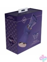 Pumped Exquisite automatic 13-speed rechargeable vulva and breast pump in purple silicone by Shots Toys