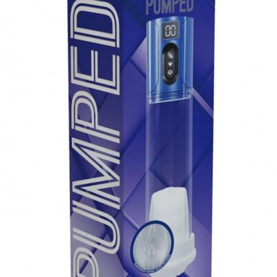 Pumped Hyperlift Masturbator Metallic electric penis pump in clear and white finishes