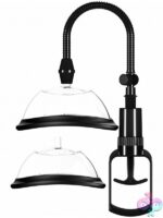 manual vagina pump black by Shots — adjustable suction clitoral pump