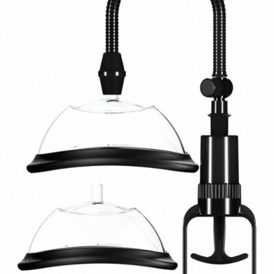 manual vagina pump black by Shots — adjustable suction clitoral pump