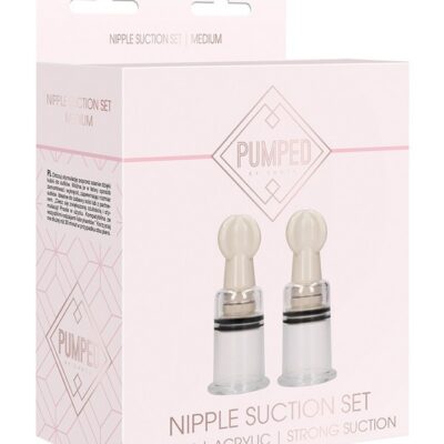 Medium transparent nipple suction cups with adjustable twist mechanism by Shots Toys