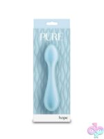 Pure Hope clitoral vibrator in translucent blue dual-density silicone by Ns Novelties