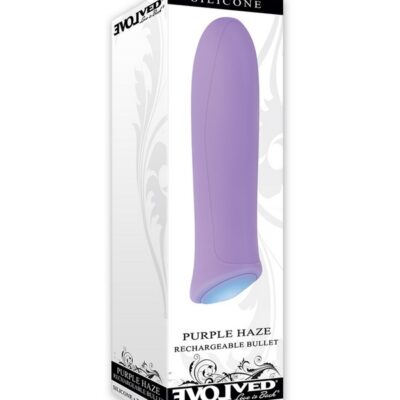 Purple Haze rechargeable silicone vibrating bullet in lilac purple by Evolved Novelties