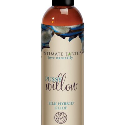 Pussy Willow Silk Hybrid Lubricant 4 oz bottle with botanical ingredients by Intimate Earth
