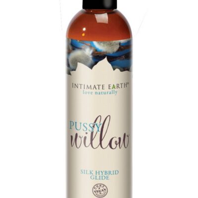 Pussy Willow Silk Hybrid Lubricant 8 oz bottle with organic botanical extracts by Intimate Earth