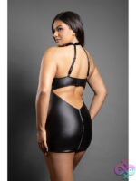 Queen Zipper Chemise With Buckle Halter – Black - Image 3
