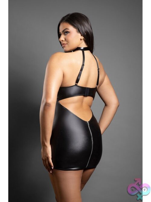 Queen Zipper Chemise With Buckle Halter – Black - Image 3