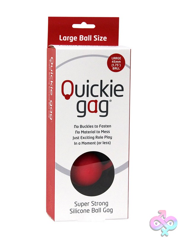 Discreet-Toys-Quickie-Ball-Gag-Large-Red-Nu-Usqgballr Large Red Rubber Ball Gag With Adjustable Strap By Creative Conceptions
