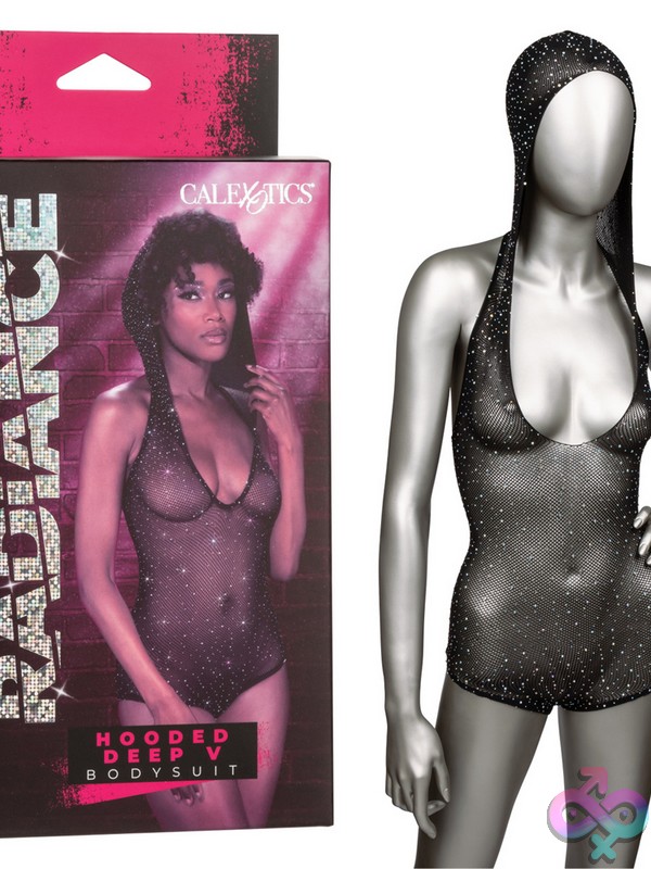 Discreet-Toys-Radiance-Hooded-Deep-V-Bodysuit-Nu-Se-3000-70-3 Black Hooded Deep-V Rhinestone Mesh Bodysuit By California Exotic Novelties