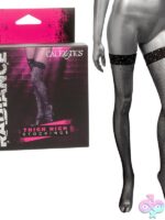 Sheer black rhinestone mesh thigh high stockings by California Exotic Novelties