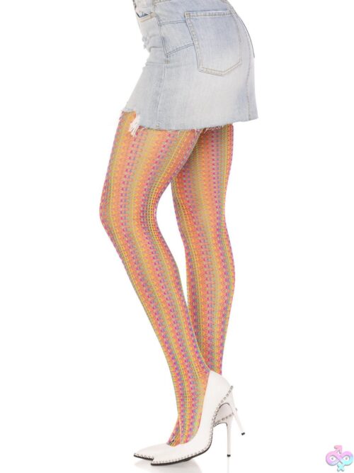 Rainbow Crochet Net Tights - Image 2