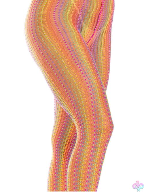 Rainbow Crochet Net Tights - Image 3