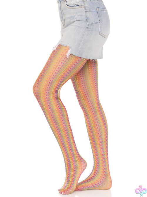 Rainbow Crochet Net Tights - Image 4