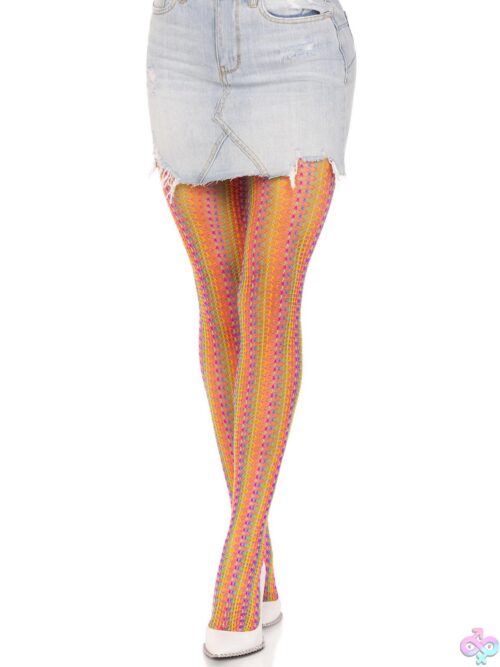 Rainbow Crochet Net Tights - Image 5