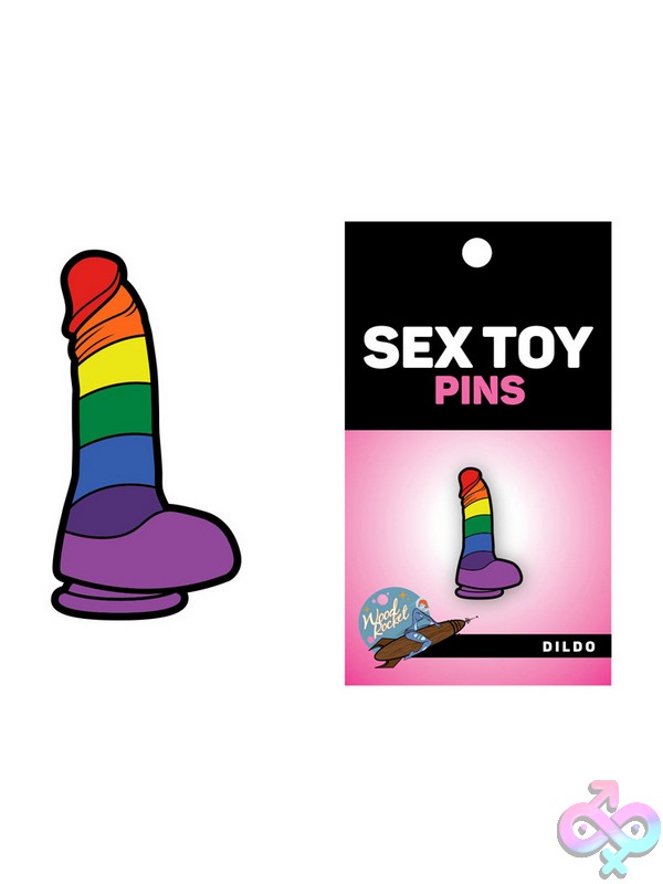 Discreet-Toys-Rainbow-Dildo-Pin-Nu-Ept-012 Purple Rainbow Dildo Hard Enamel Metal Pin By Wood Rocket