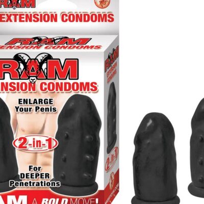 Black latex extension condom sleeve with polyurethane sponge lining by Nasstoys