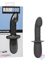 Textured gyrating silicone probe in black by California Exotic Novelties