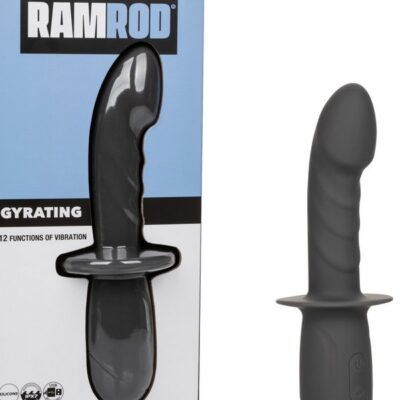 Textured gyrating silicone probe in black by California Exotic Novelties