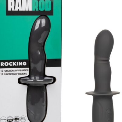 Curved dual motor rocking probe in black silicone by California Exotic Novelties