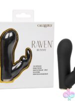 Compact black silicone mini rabbit dual massager by California Exotic Novelties