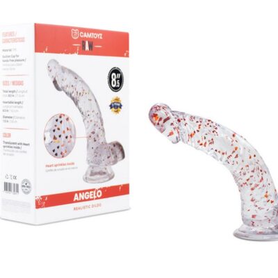 Clear realistic dildo with pronounced veins and defined head, 8.5 inches, by Camtoyz