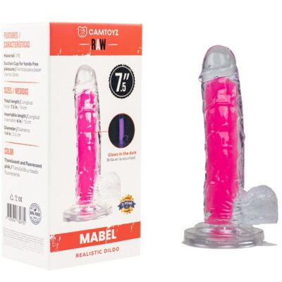 Clear realistic dildo with veined texture and ergonomic shape by Camtoyz