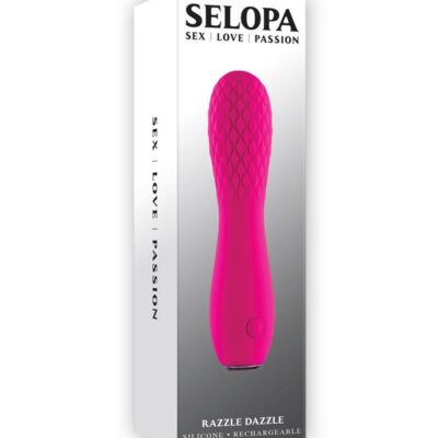 Razzle Dazzle quilted pink silicone vibrator with flexible shaft by Selopa