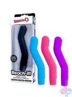Ergonomic rechargeable curved vibrator in blue silicone by Screaming O