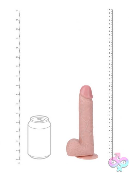 Realrock 8&Quot; Vibrating &Amp; Thrusting Dildo With Balls – Flesh - Image 3
