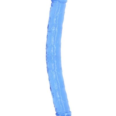 Realrock Crystal Clear Double Dong 13 inch in four translucent colors on neutral background