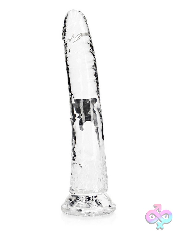 Discreet-Toys-Realrock-Crystal-Clear-Slim-Dildo-10-Transparent-Nu-St-Rea145Tra Crystal Clear Slim 10 Inch Dildo With Suction Cup Base By Shots Toys