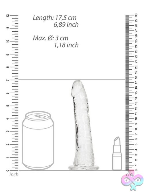 Realrock Crystal Clear Slim Dildo 6 Inch – Transparent - Image 3