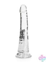 Slim transparent crystal clear dildo with suction-cup base by Shots Toys