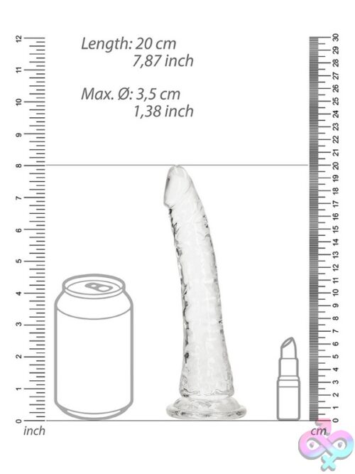 Realrock Crystal Clear Slim Dildo 7'' Transparent - Image 3