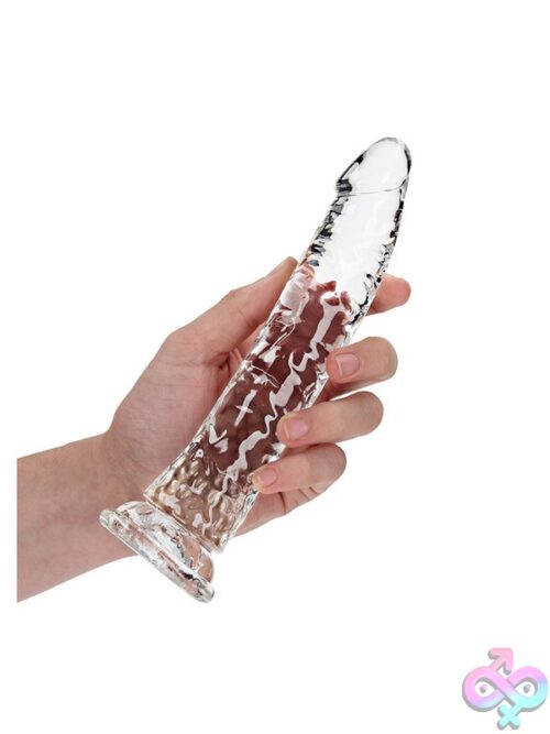 Realrock Crystal Clear Slim Dildo 8'' Transparent - Image 2