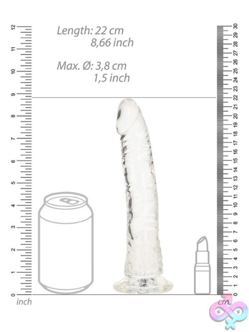 Realrock Crystal Clear Slim Dildo 8'' Transparent - Image 3