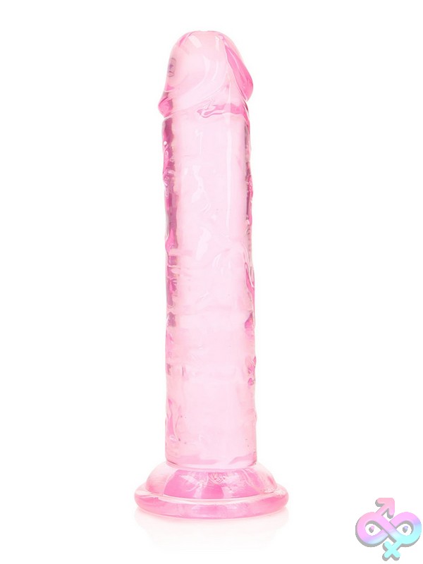 Discreet-Toys-Realrock-Crystal-Clear-Straight-Realistic-Dildo-With-Suction-Cup-6-Pink-Nu-St-Rea150Pnk Realrock Crystal Clear 6 Inch Realistic Dildo With Suction Cup Base On White Background
