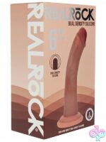 Realrock Dual Layered Curved Realistic Dildo 6" Tan - Image 2