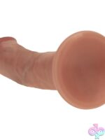 Realrock Dual Layered Curved Realistic Dildo 6" Tan - Image 5