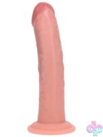 Curved dual density dildo Realrock Dual Layered Curved Realistic Dildo 8 inch by Shots