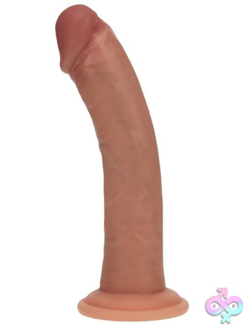 Realrock Dual Layered Curved Realistic Dildo 8&Quot; Tan - Image 3