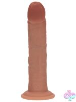 Realrock Dual Layered Curved Realistic Dildo 8" Tan - Image 4