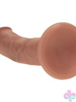 Realrock Dual Layered Curved Realistic Dildo 8" Tan - Image 5