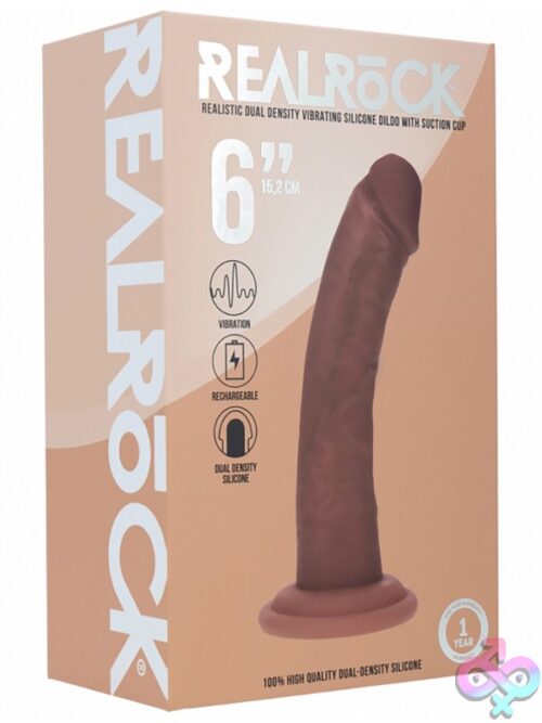 Realrock Dual Layered Curved Realistic Vibrating Dildo 6&Quot; - Image 4