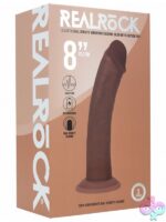 Realrock Dual Layered Curved Realistic Vibrating Dildo 8" - Image 4