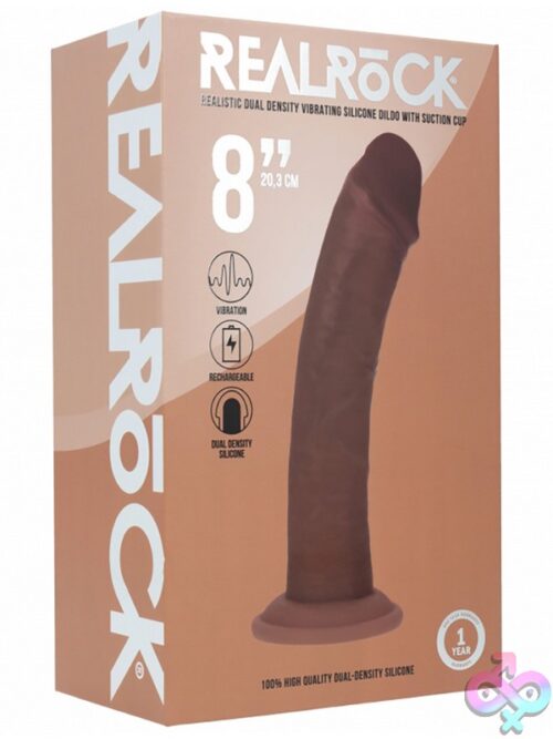 Realrock Dual Layered Curved Realistic Vibrating Dildo 8&Quot; - Image 4